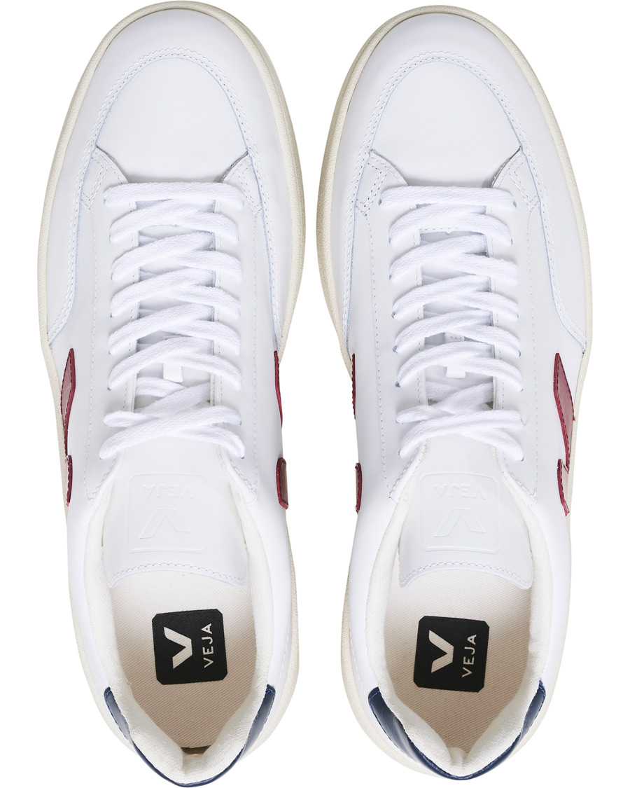 Herr | Veja V-12 Leather Sneaker White Marsala/Nautico | Veja | V-12 Leather Sneaker White Marsala/Nautico