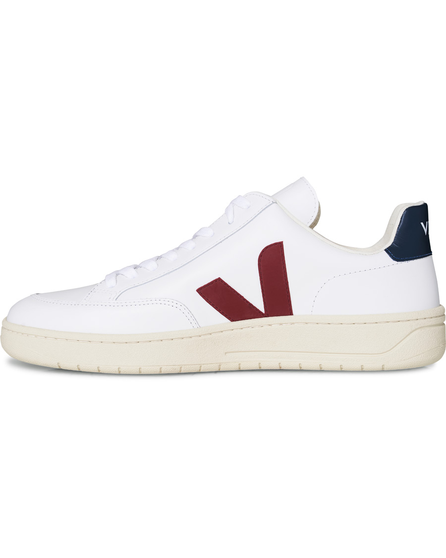 Herr | Veja V-12 Leather Sneaker White Marsala/Nautico | Veja | V-12 Leather Sneaker White Marsala/Nautico