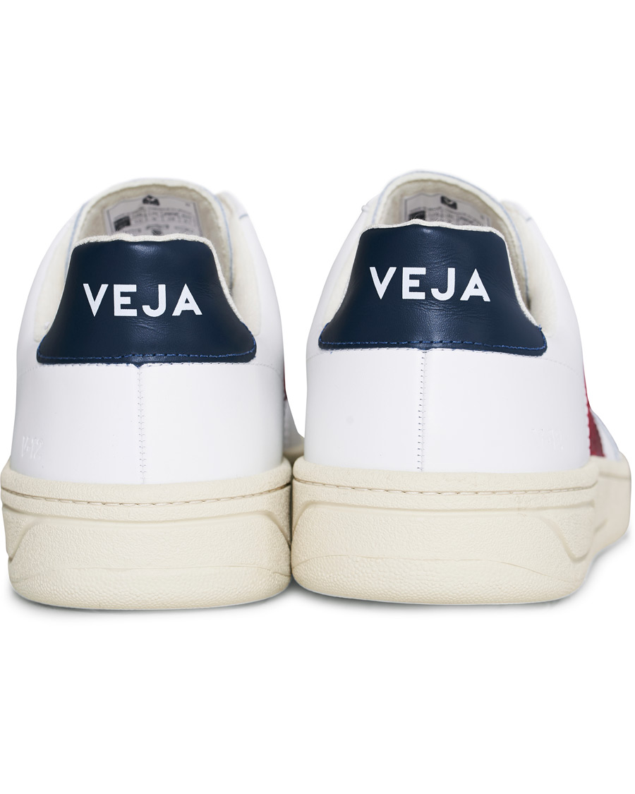 Herr | Veja V-12 Leather Sneaker White Marsala/Nautico | Veja | V-12 Leather Sneaker White Marsala/Nautico