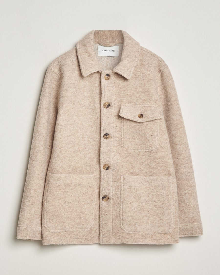Herr |  | A Day's March | Chaumont Heavy Wool Overshirt Sand