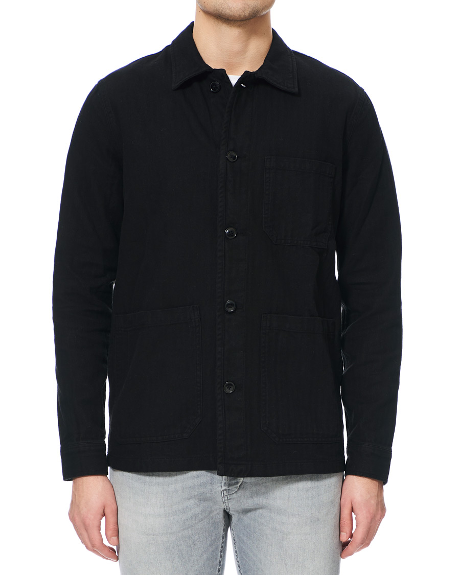Herr | Skjortor | A Day's March | Original Herringbone Overshirt Black