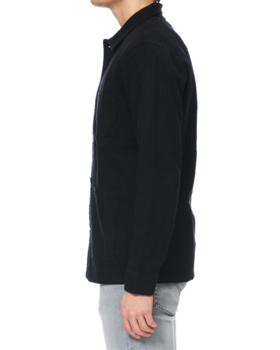 Herr | Skjortor | A Day's March | Original Herringbone Overshirt Black