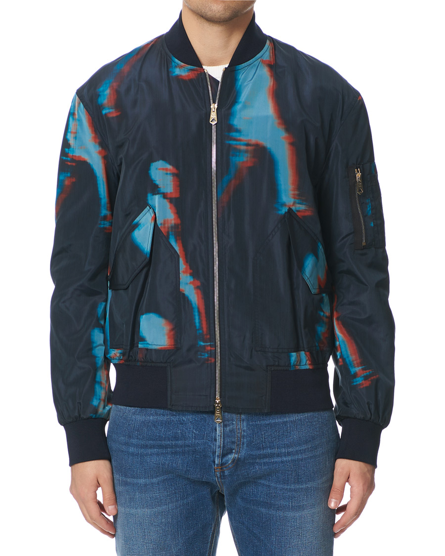 Herr | Jackor | Paul Smith | Heating Map Poly/Silk Bomber Jacket Print