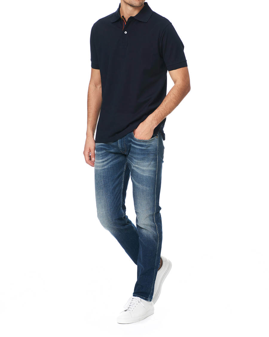 Herr | Pikéer | Paul Smith | Placket Stripe Polo Navy