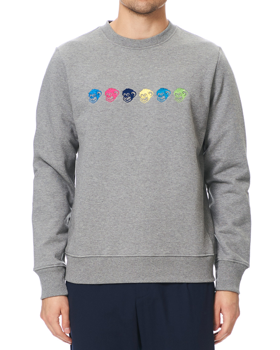 Herr | Tröjor | PS Paul Smith | Monkeys Sweatshirt Grey Melange