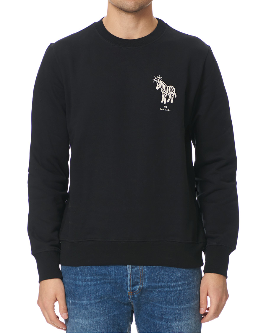 Herr | Tröjor | PS Paul Smith | Organic Cotton Halo Zebra Sweatshirt Black