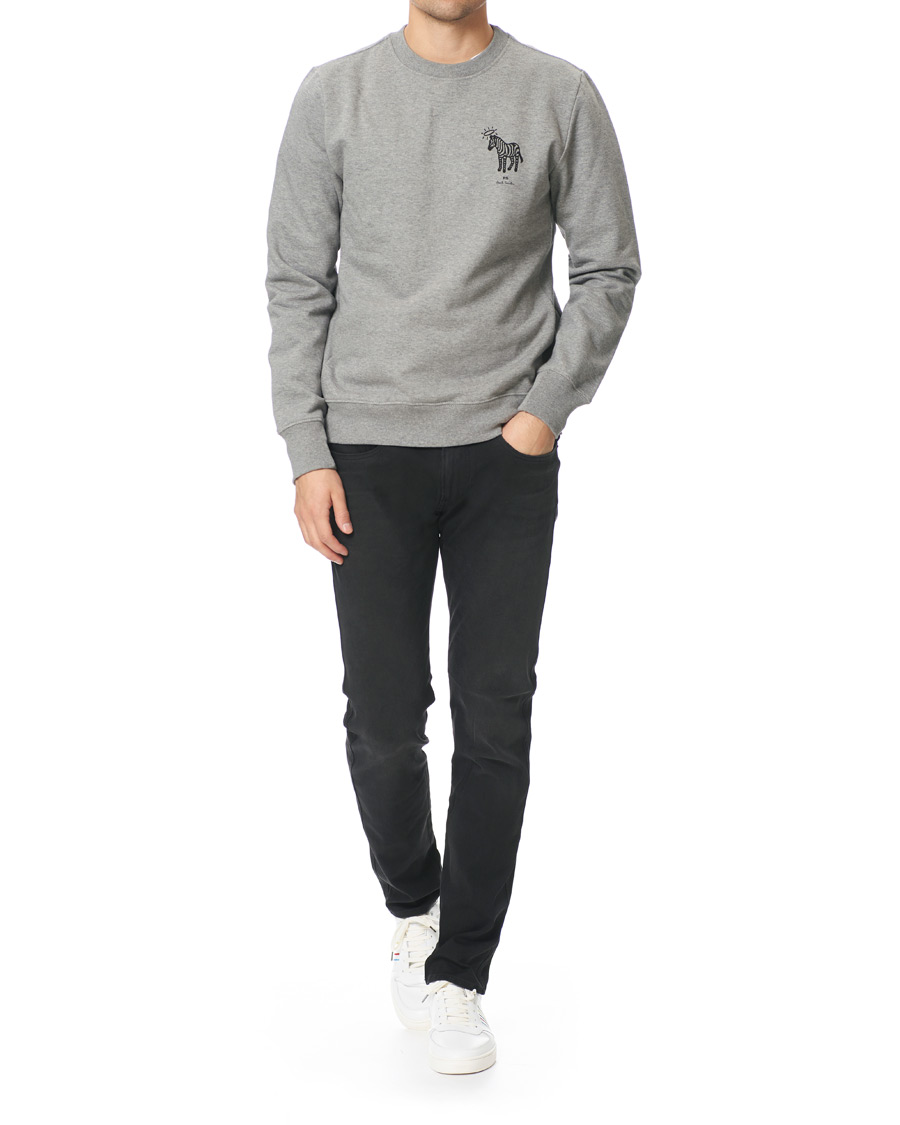 Herr | Tröjor | PS Paul Smith | Organic Cotton Halo Zebra Sweatshirt Grey Melange