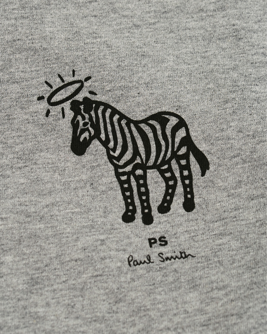 Herr | Tröjor | PS Paul Smith | Organic Cotton Halo Zebra Sweatshirt Grey Melange
