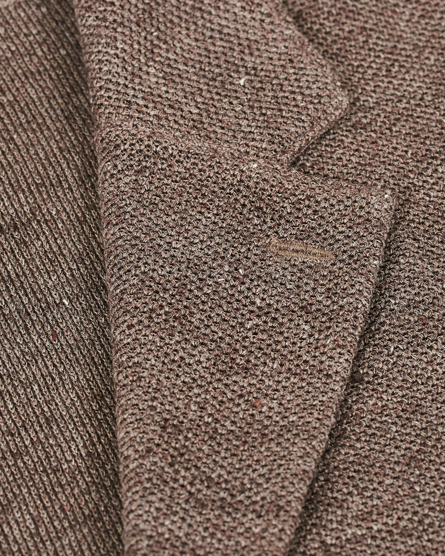 Herr | Kavajer | Lardini | Knitted Linen/Silk Blazer Brown