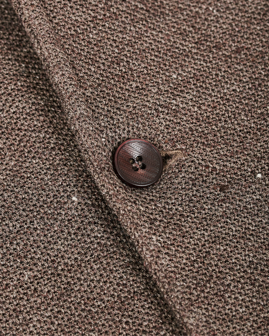 Herr | Kavajer | Lardini | Knitted Linen/Silk Blazer Brown
