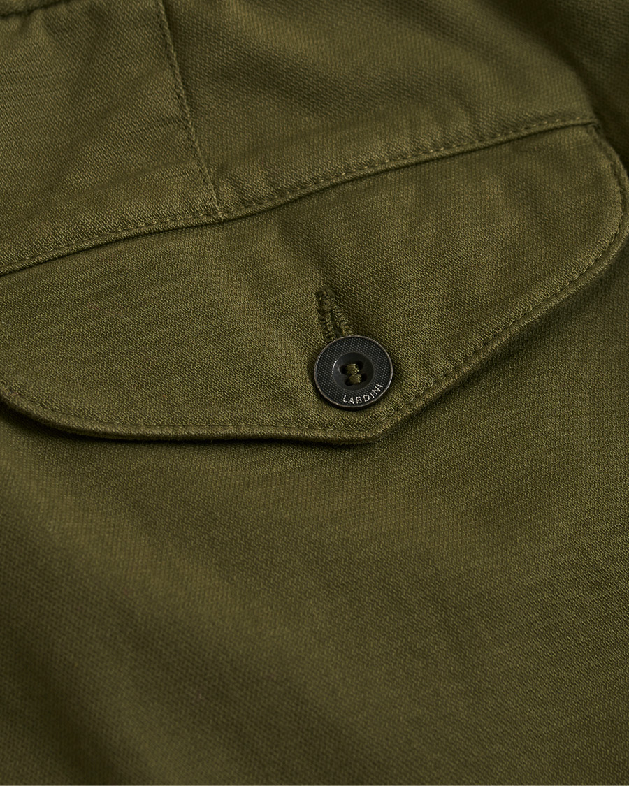 Herr | Byxor | Lardini | Luxor Double Pleated Cotton Trousers Green
