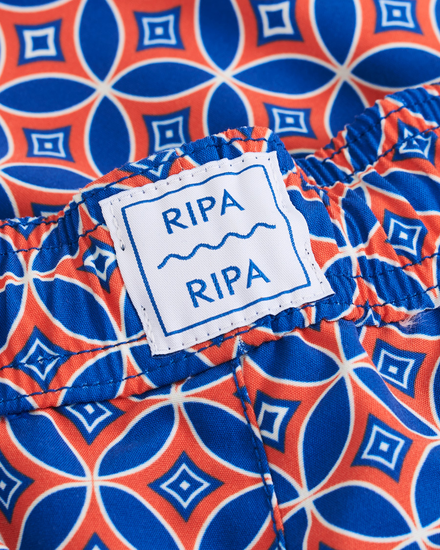 Herr | Badbyxor | Ripa Ripa | Levante Printed Swimshorts Red/Blue