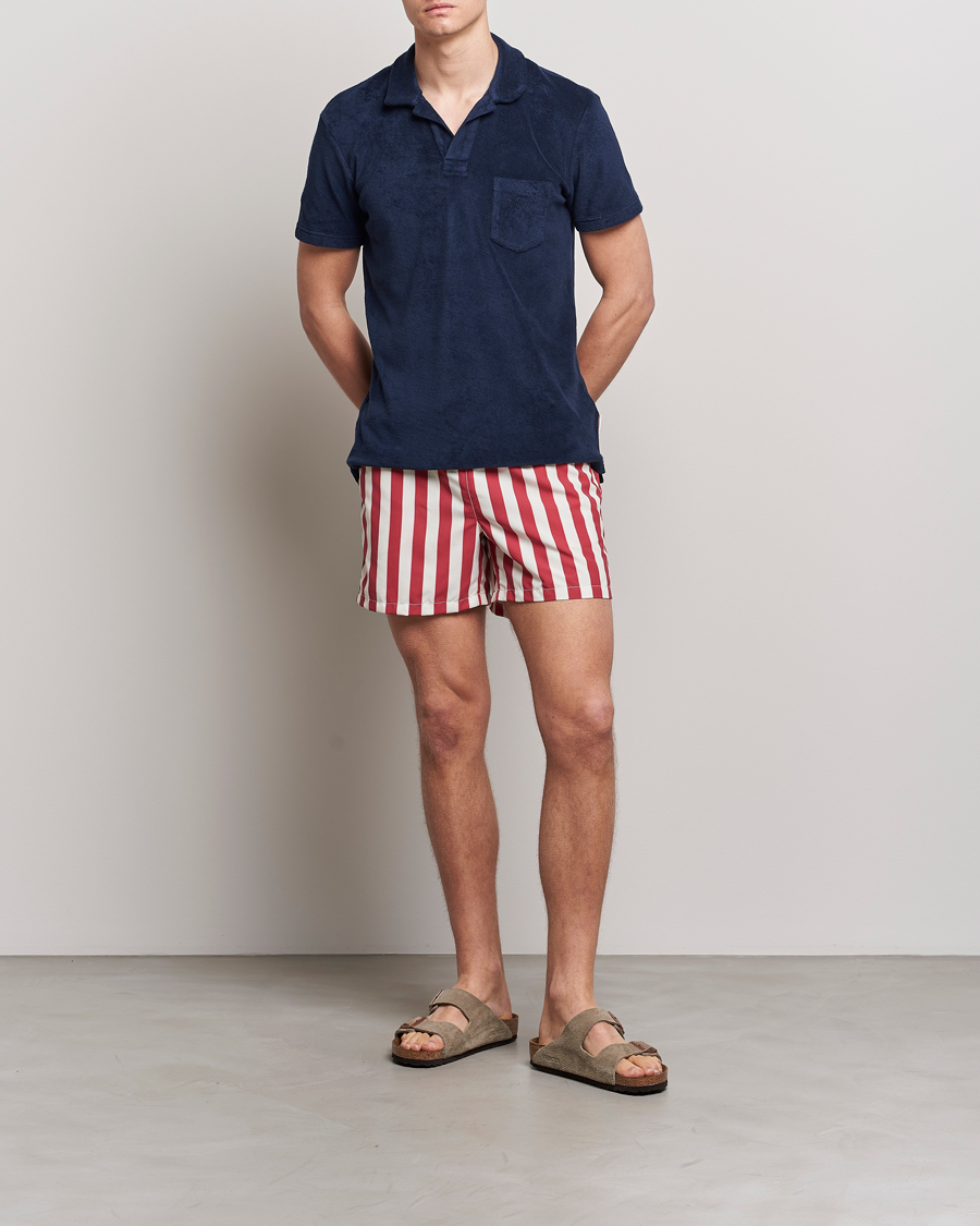 Herr | Badbyxor | Ripa Ripa | Paraggi Striped Swimshorts Red/White