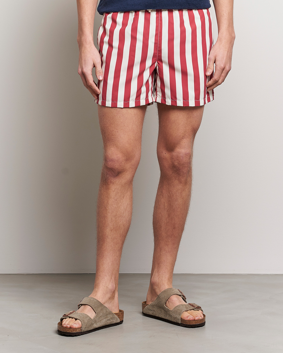 Herr | Italian Department | Ripa Ripa | Paraggi Striped Swimshorts Red/White