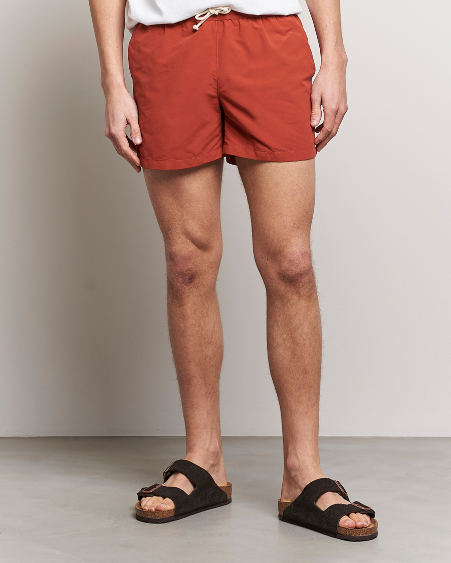 Herr | Snörade Badbyxor | Ripa Ripa | Plain Swimshorts Orange