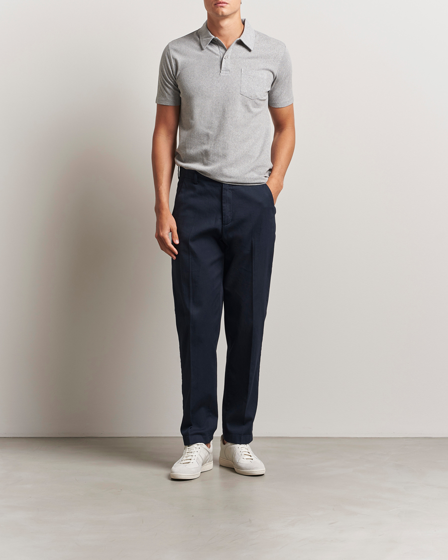 Herr | Pikéer | Sunspel | Riviera Polo Shirt Grey Melange