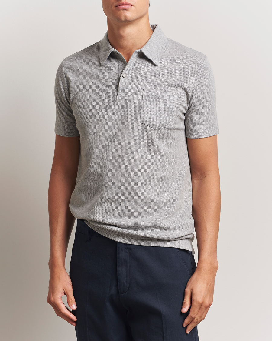 Herr | Pikéer | Sunspel | Riviera Polo Shirt Grey Melange