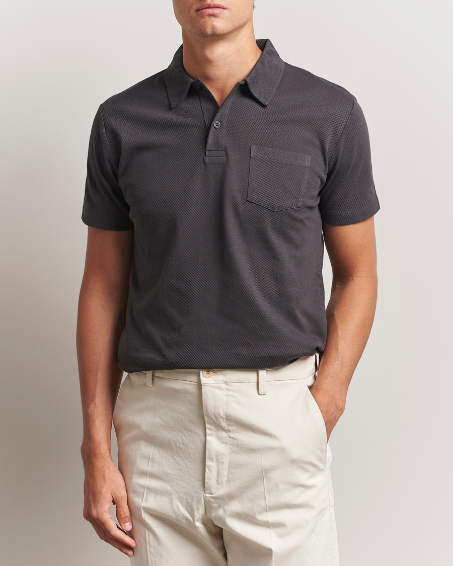 Herr | Pikéer | Sunspel | Riviera Polo Shirt Charcoal