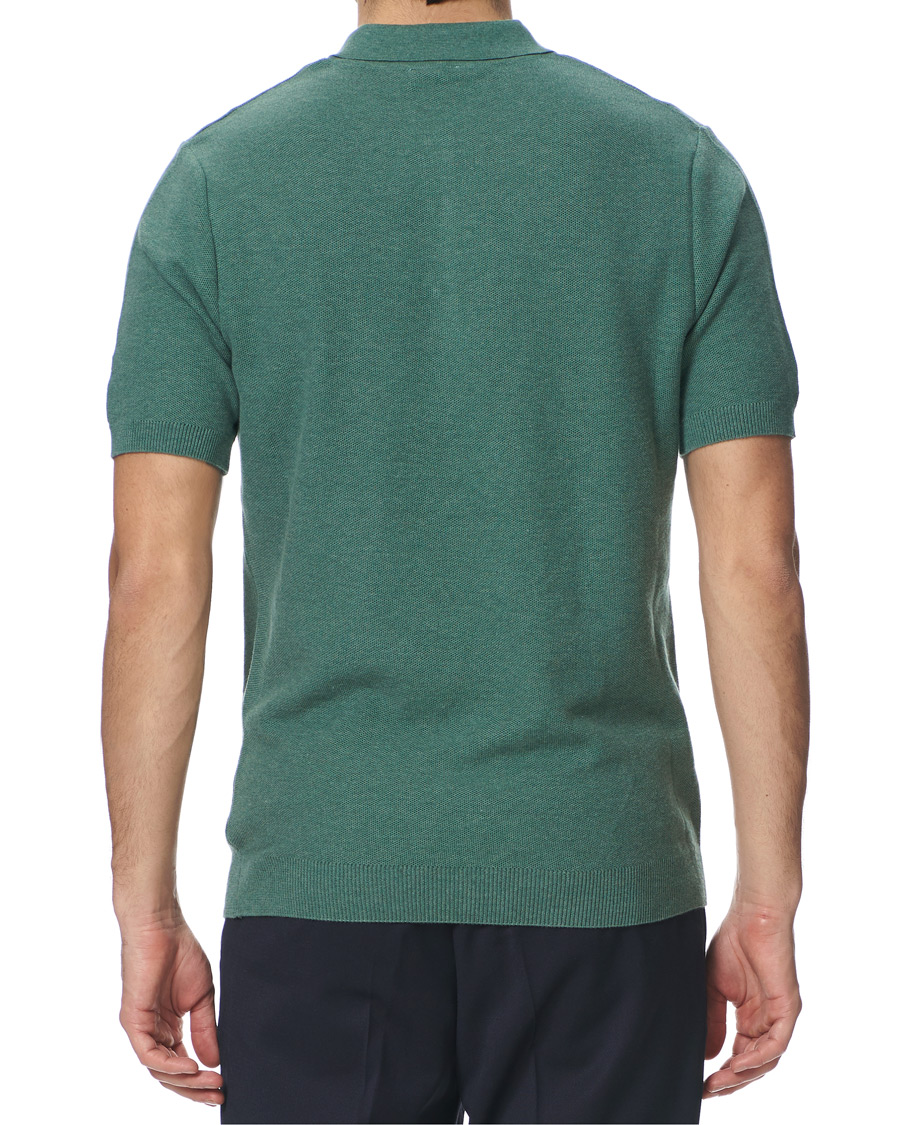 Herr | Pikéer | Sunspel | Rack Stitch Fine Knitted Polo Sage