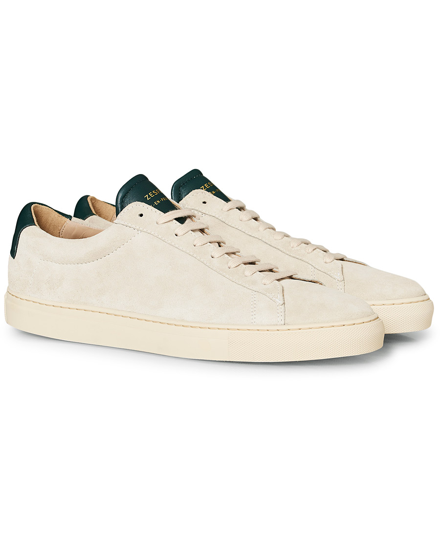 Herr | Zespà ZSP4 HGH Suede Sneakers Off White/Sapin | Zespà | ZSP4 HGH Suede Sneakers Off White/Sapin