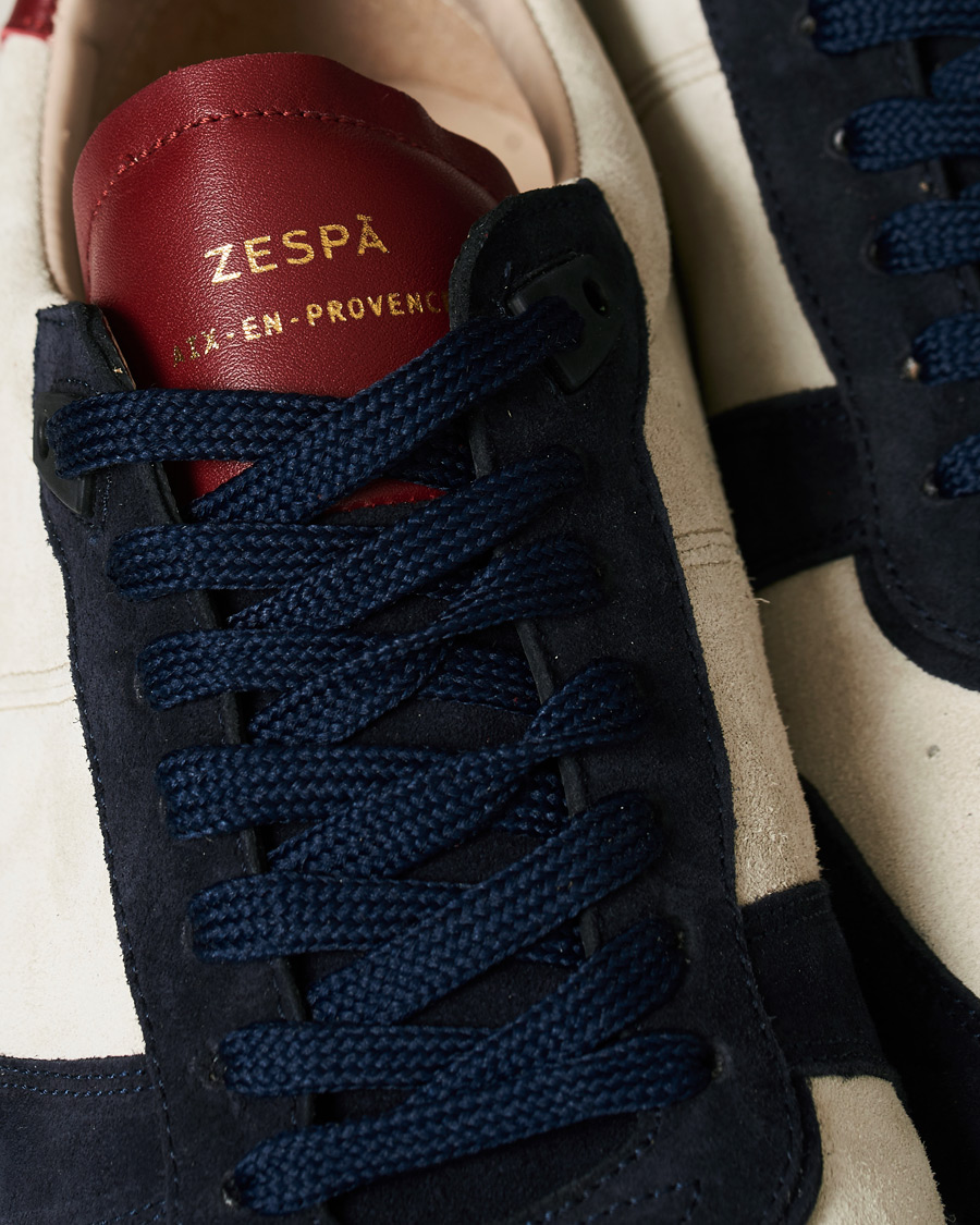 Herr | Zespà ZSP6 Suede Runner Sneakers Off White/Cerise | Zespà | ZSP6 Suede Runner Sneakers Off White/Cerise