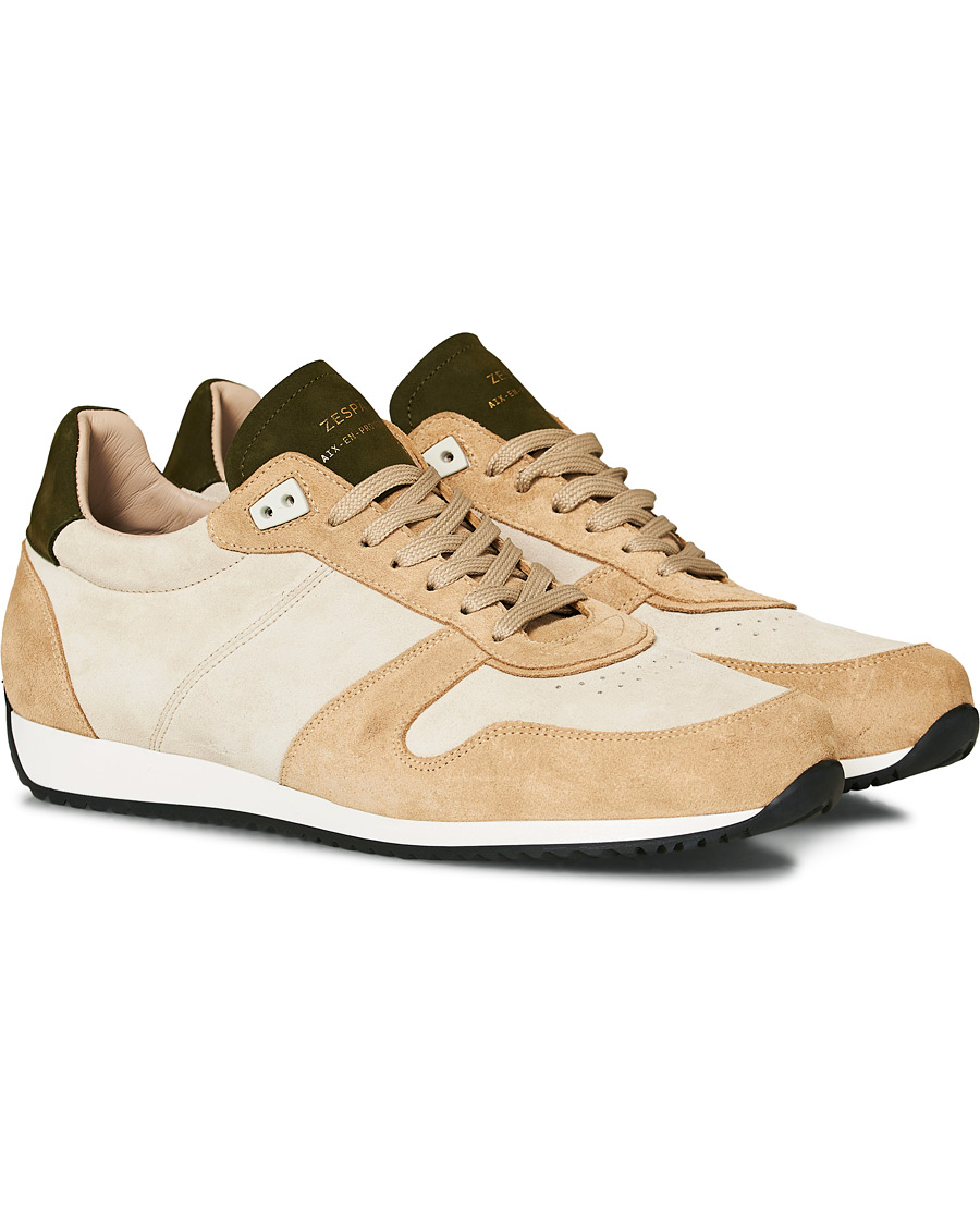 Herr | Zespà ZSP6 Suede Runner Sneakers Off White/Savane | Zespà | ZSP6 Suede Runner Sneakers Off White/Savane