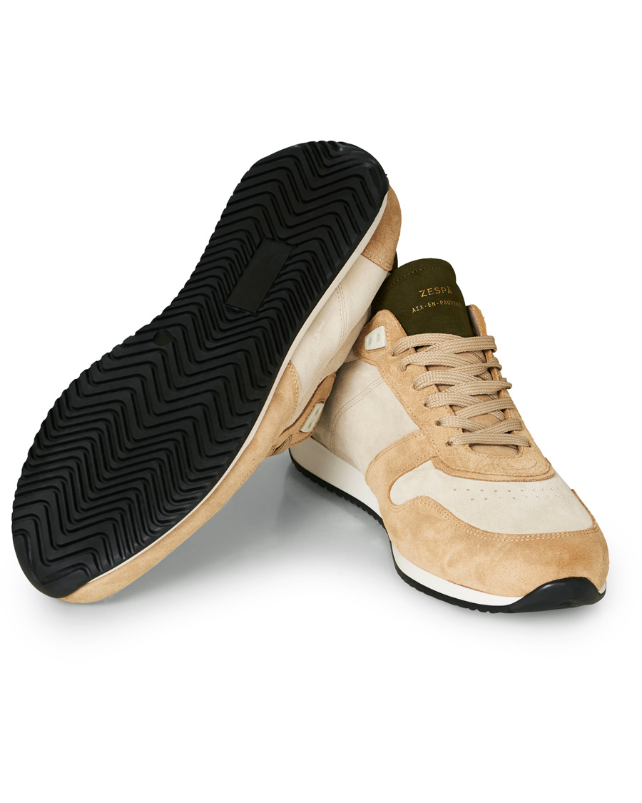 Herr | Zespà ZSP6 Suede Runner Sneakers Off White/Savane | Zespà | ZSP6 Suede Runner Sneakers Off White/Savane