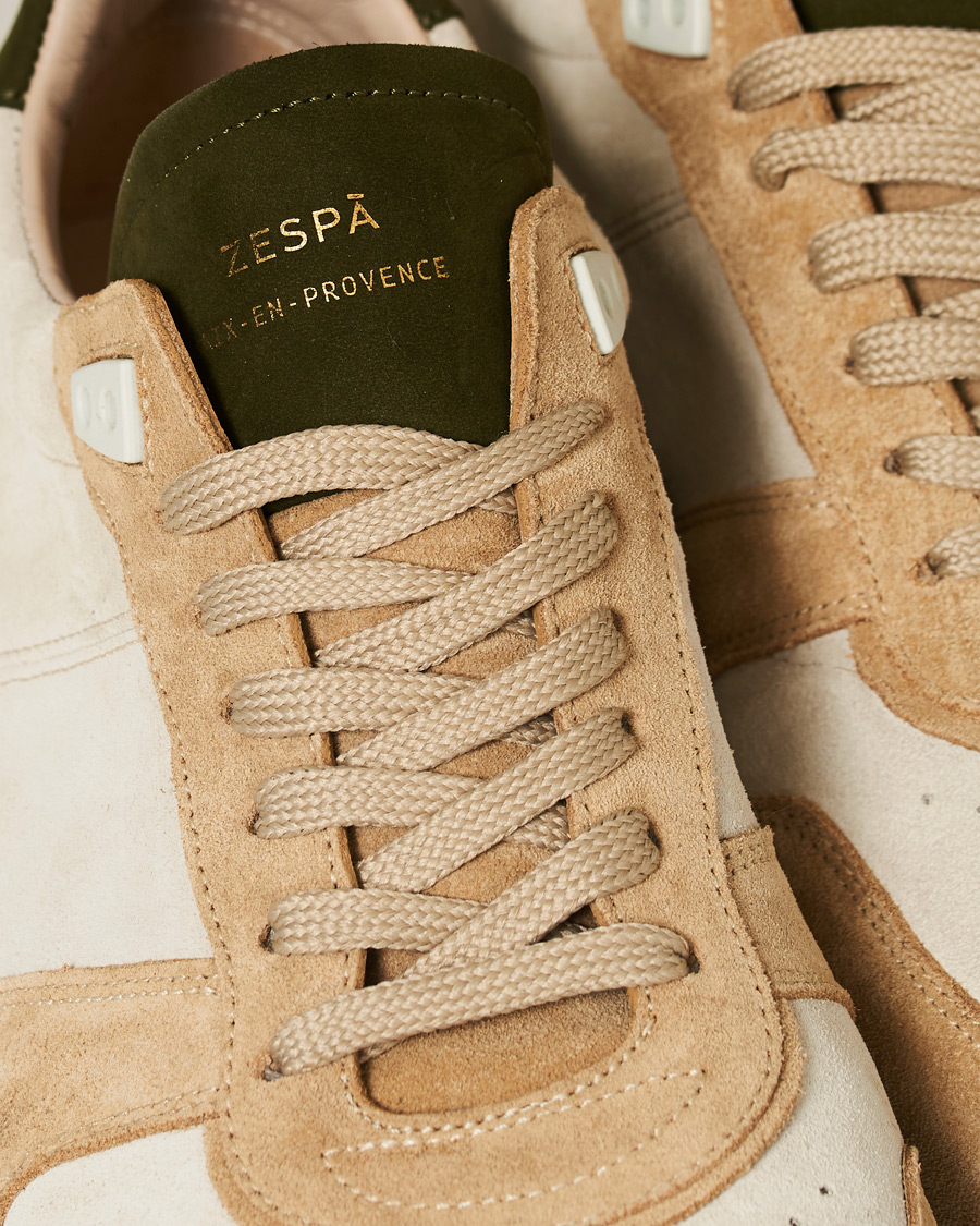 Herr | Zespà ZSP6 Suede Runner Sneakers Off White/Savane | Zespà | ZSP6 Suede Runner Sneakers Off White/Savane