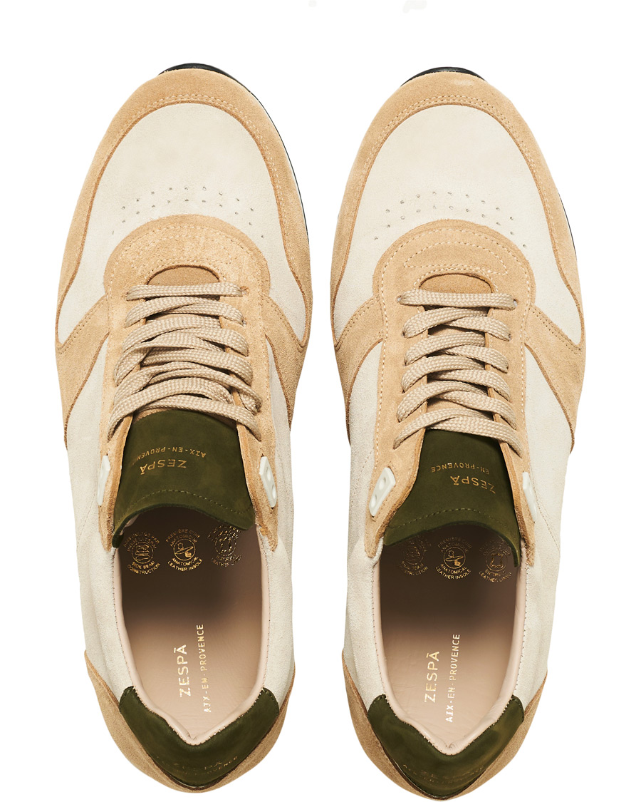 Herr | Zespà ZSP6 Suede Runner Sneakers Off White/Savane | Zespà | ZSP6 Suede Runner Sneakers Off White/Savane