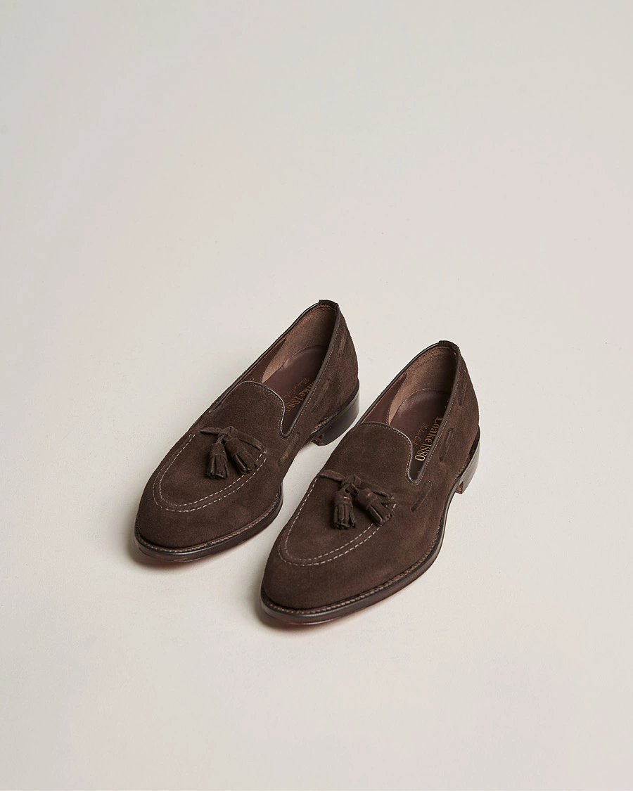 Herr | Handgjorda skor - Skoblockskampanj | Loake 1880 | Russell Tassel Loafer Chocolate Brown Suede