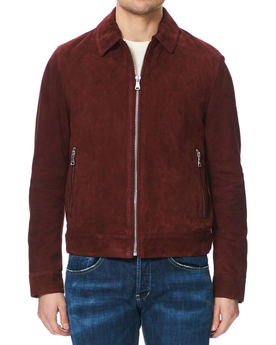 Herr | Jackor | Oscar Jacobson | Logner Suede Jacket Rust Red