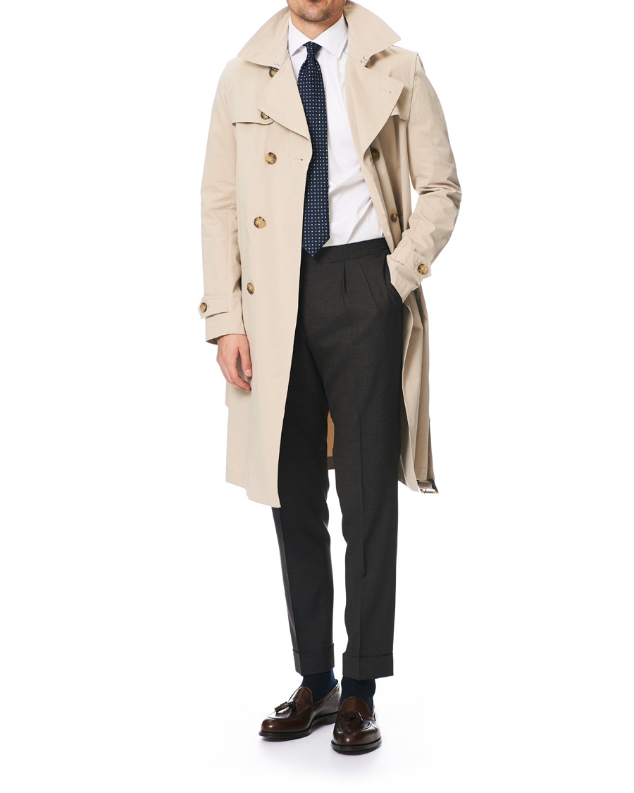 Herr | Jackor | Oscar Jacobson | Reace Double Breasted Trenchcoat Beige