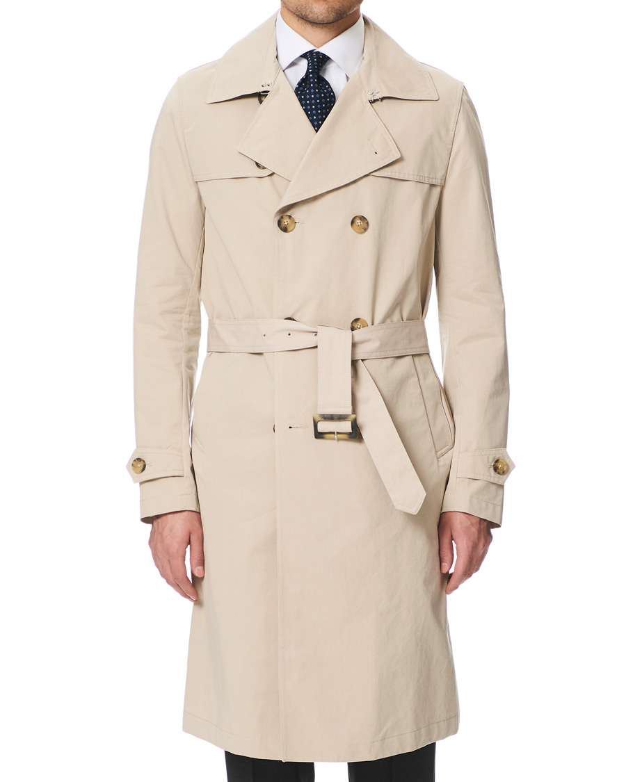 Herr | Jackor | Oscar Jacobson | Reace Double Breasted Trenchcoat Beige
