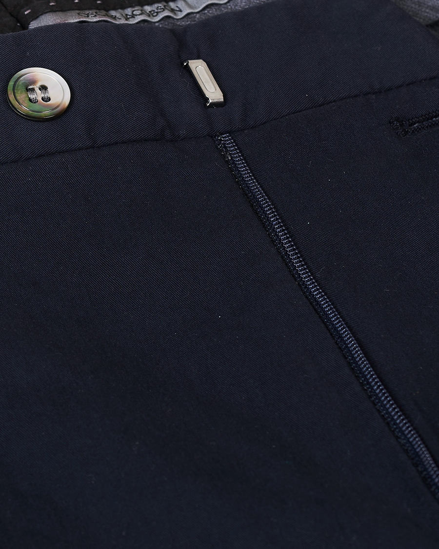 Herr | Byxor | Oscar Jacobson | Delon Pleated Cotton Chinos Blue