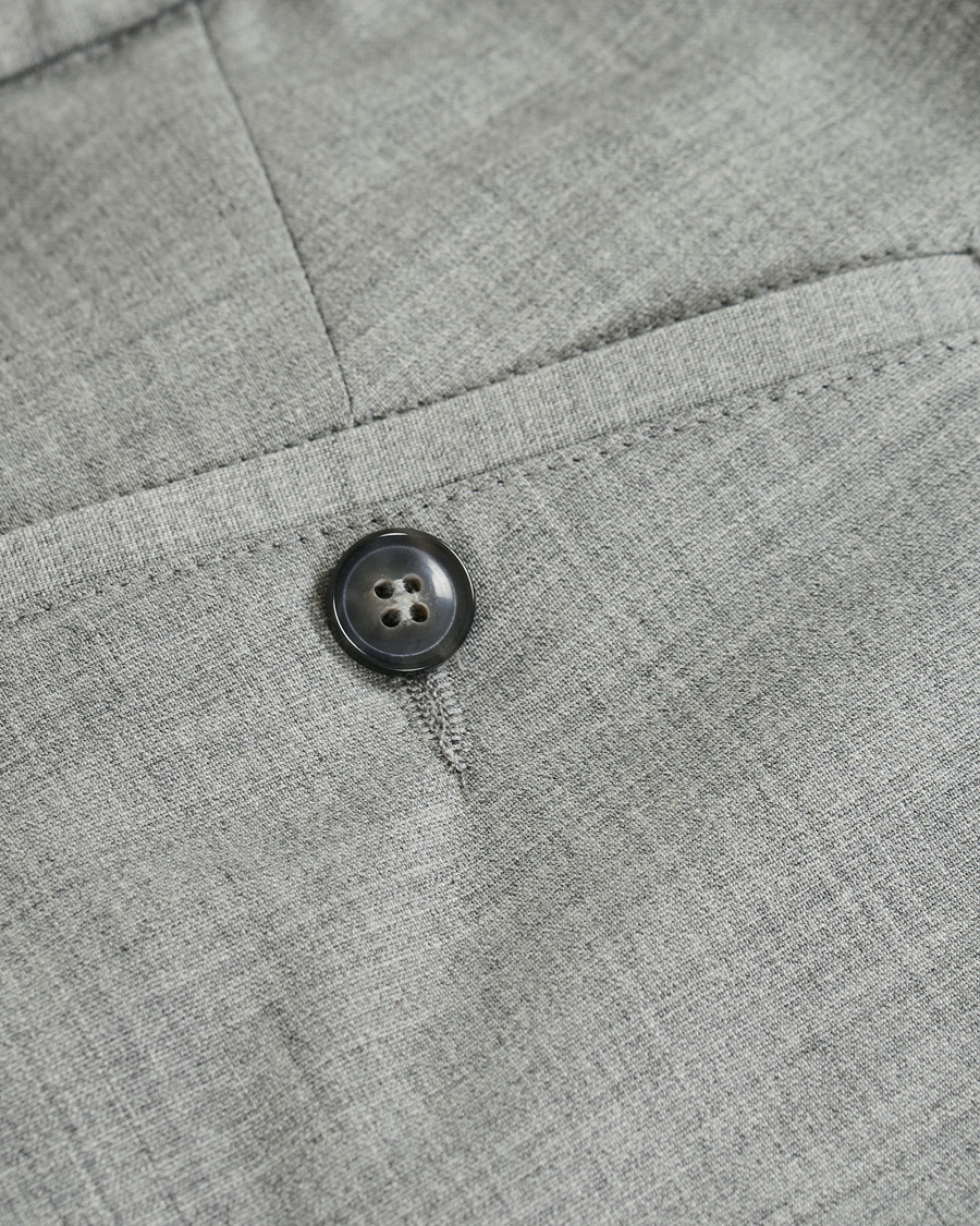 Herr | Byxor | Oscar Jacobson | Nolan Wool Stretch Drawstring Trousers Light Grey
