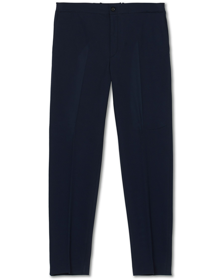 Herr | Byxor | Oscar Jacobson | Neil Jersey Drawstring Trousers Navy