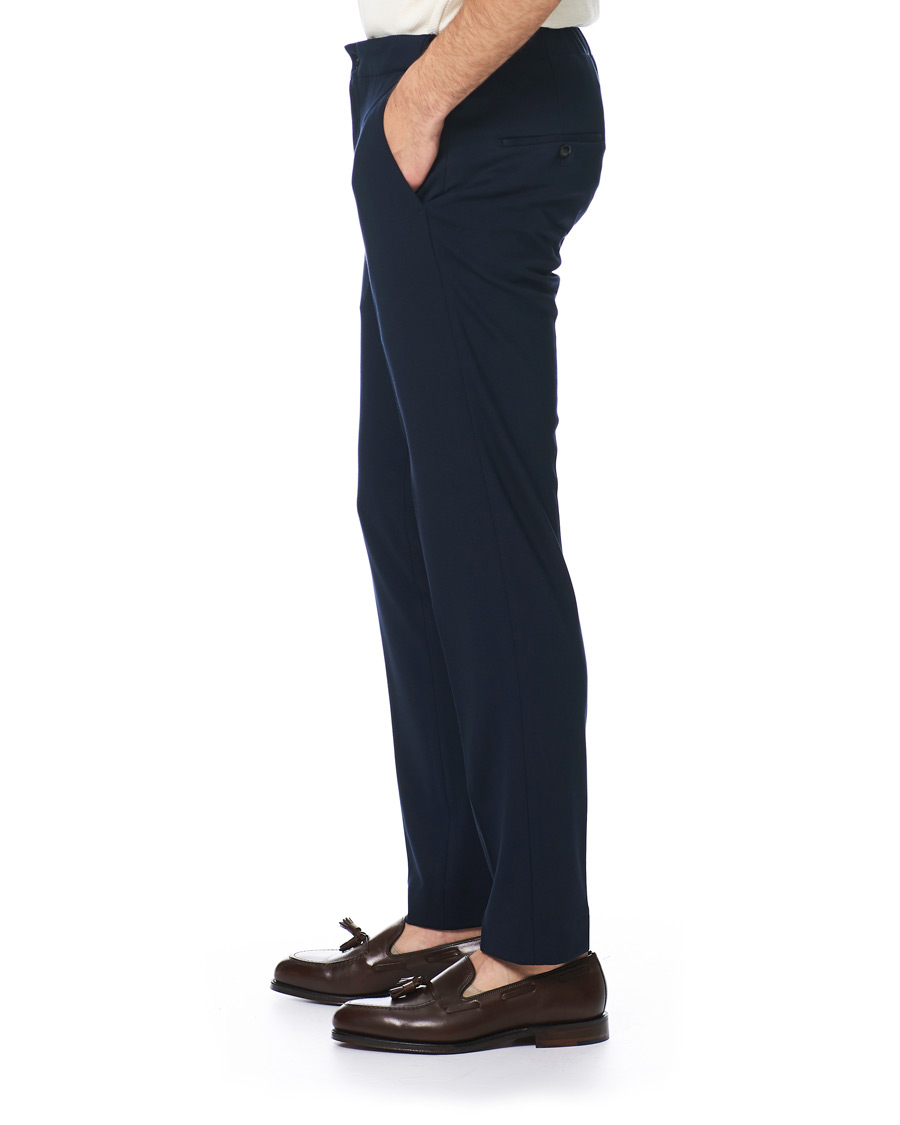 Herr | Byxor | Oscar Jacobson | Neil Jersey Drawstring Trousers Navy