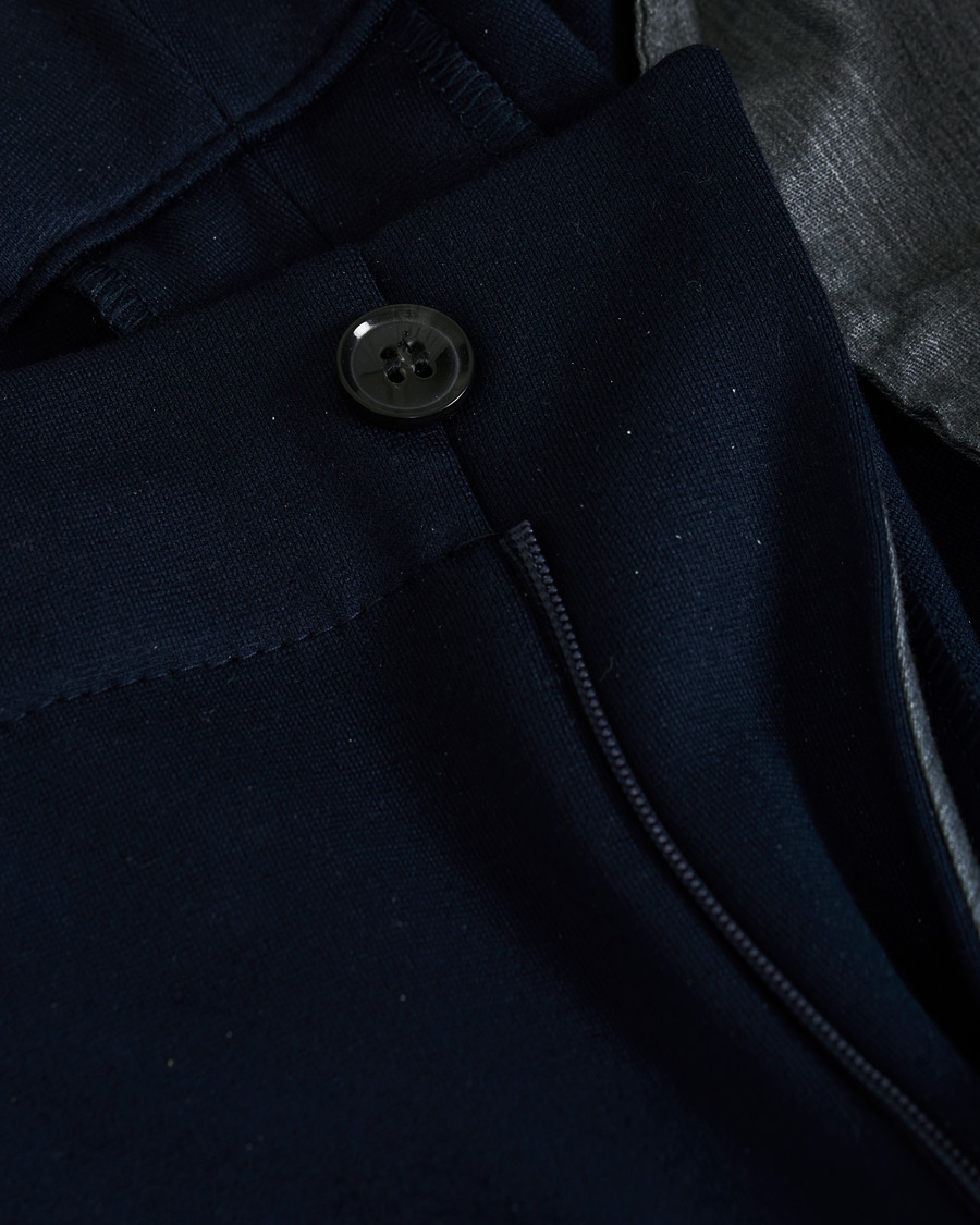 Herr | Byxor | Oscar Jacobson | Neil Jersey Drawstring Trousers Navy