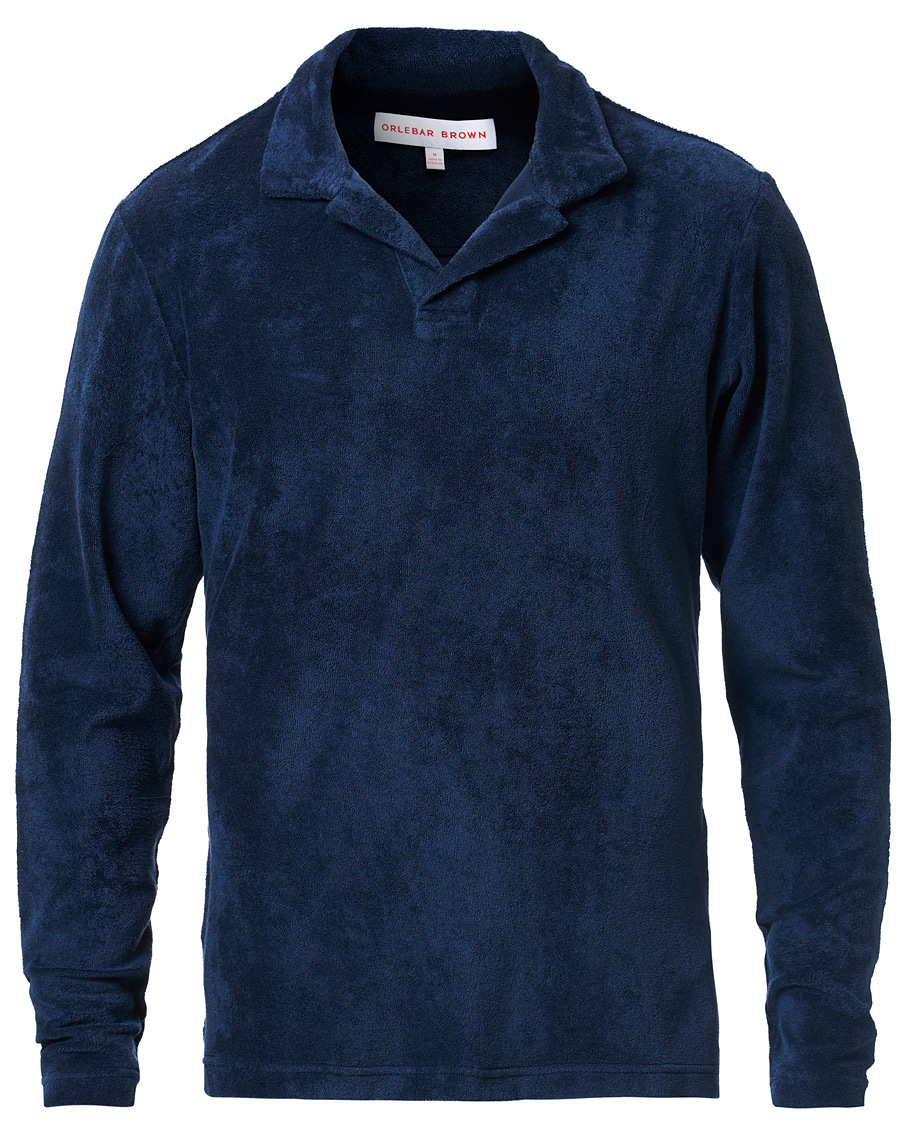 Orlebar Brown Wool Ob-t Merino Navy Tailored Fit Long-sleeve Merino T-shirt in Blue for Men Mens Clothing T-shirts Long-sleeve t-shirts 