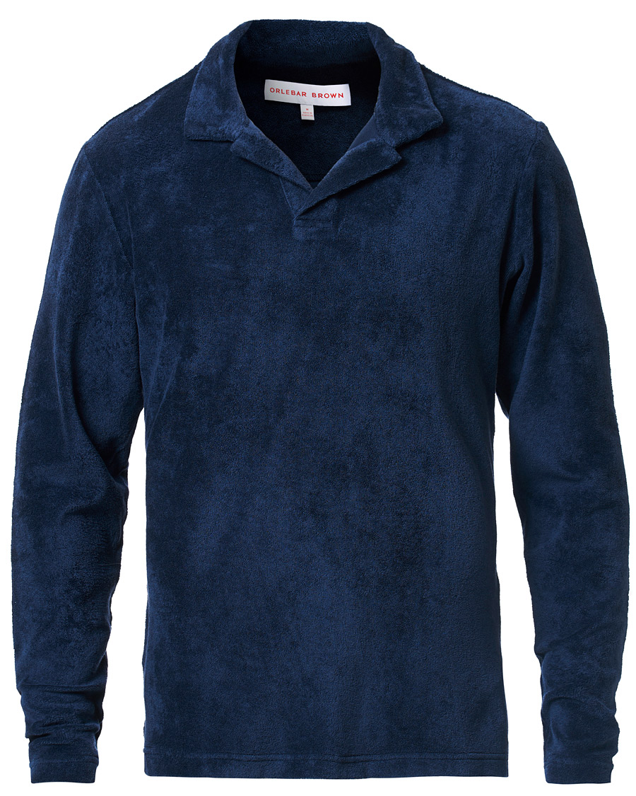 Herr | Tröjor | Orlebar Brown | Terry Long Sleeve Polo Navy