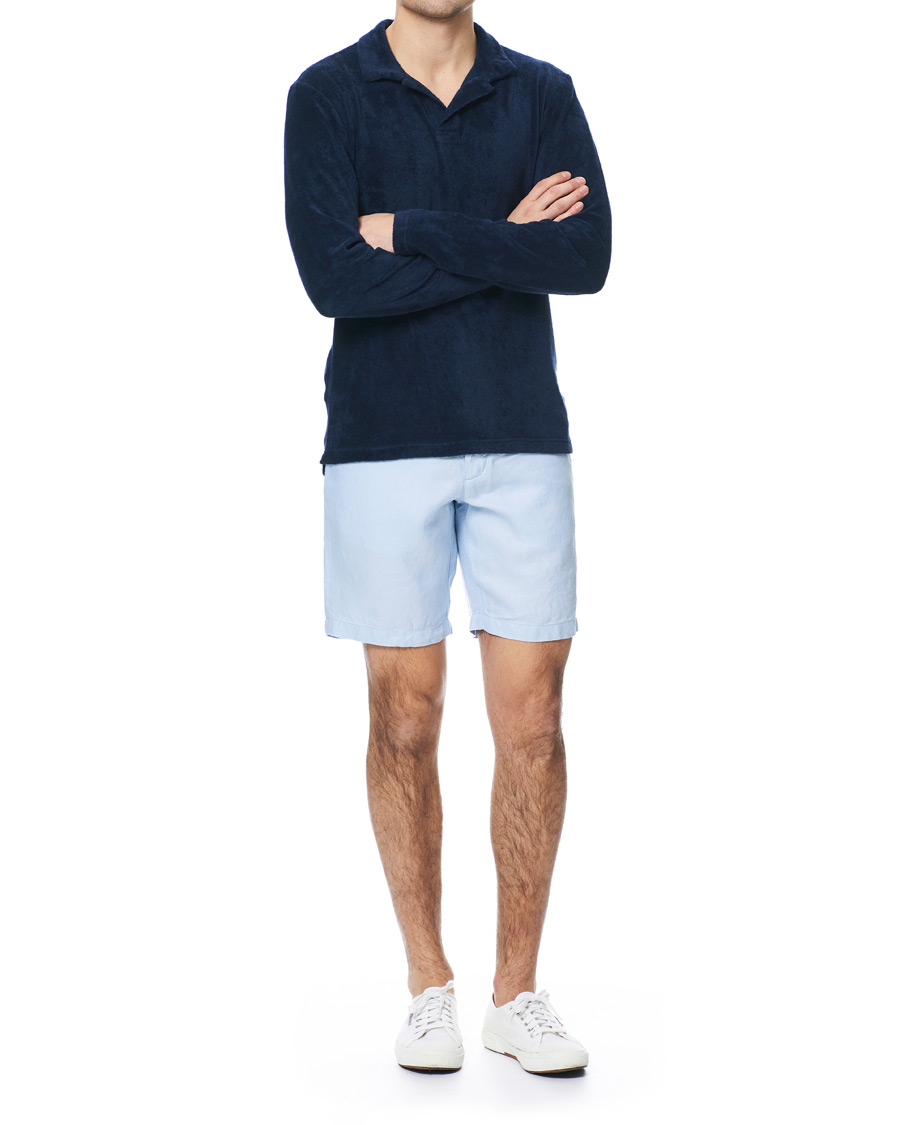 Herr | Tröjor | Orlebar Brown | Terry Long Sleeve Polo Navy
