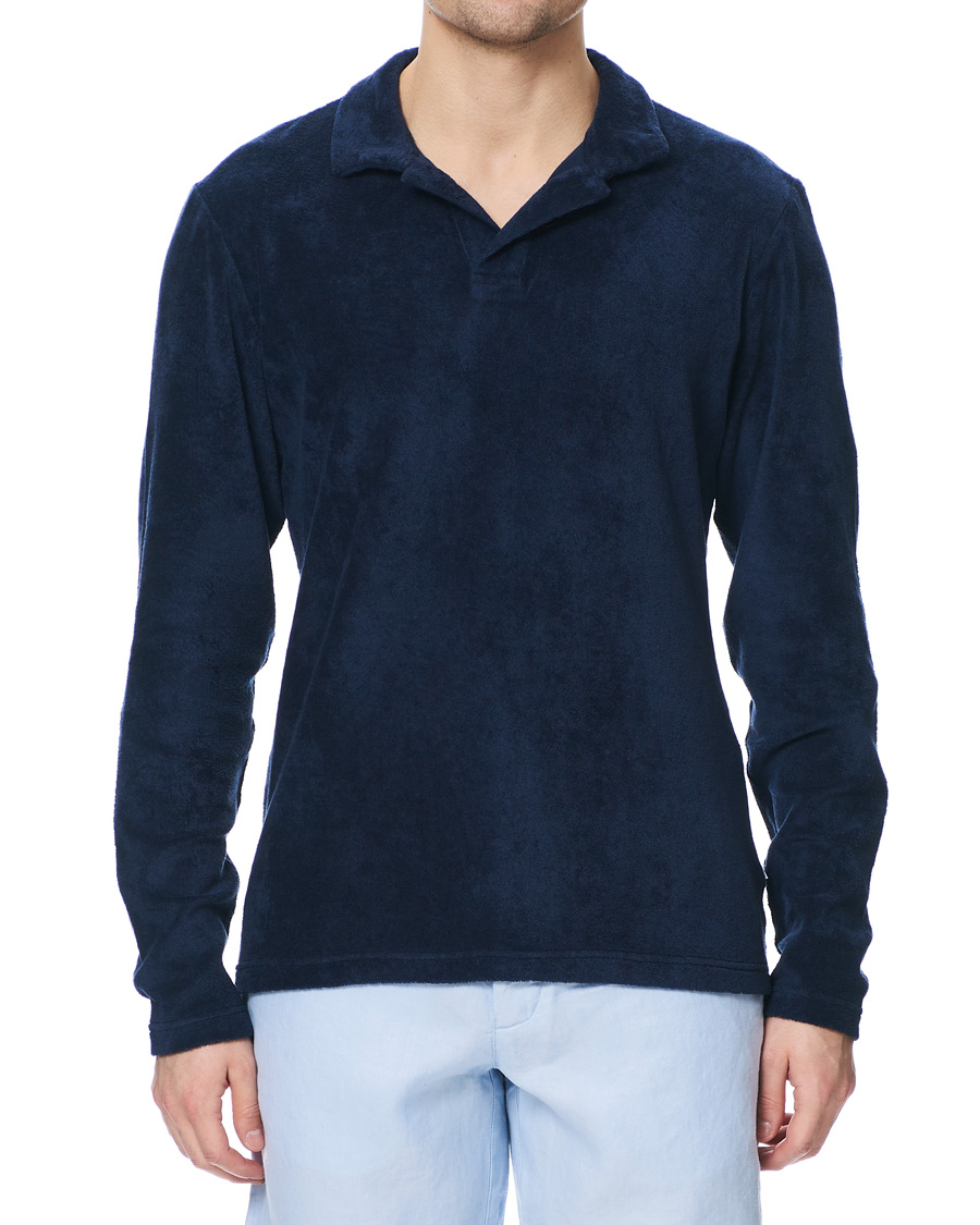 Herr | Tröjor | Orlebar Brown | Terry Long Sleeve Polo Navy