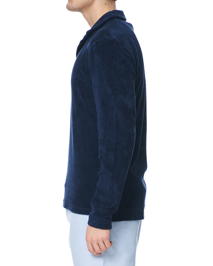 Herr | Tröjor | Orlebar Brown | Terry Long Sleeve Polo Navy