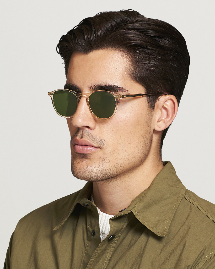 Herr | Runda solglasögon | Garrett Leight | Hampton 46 Sunglasses Pure Green