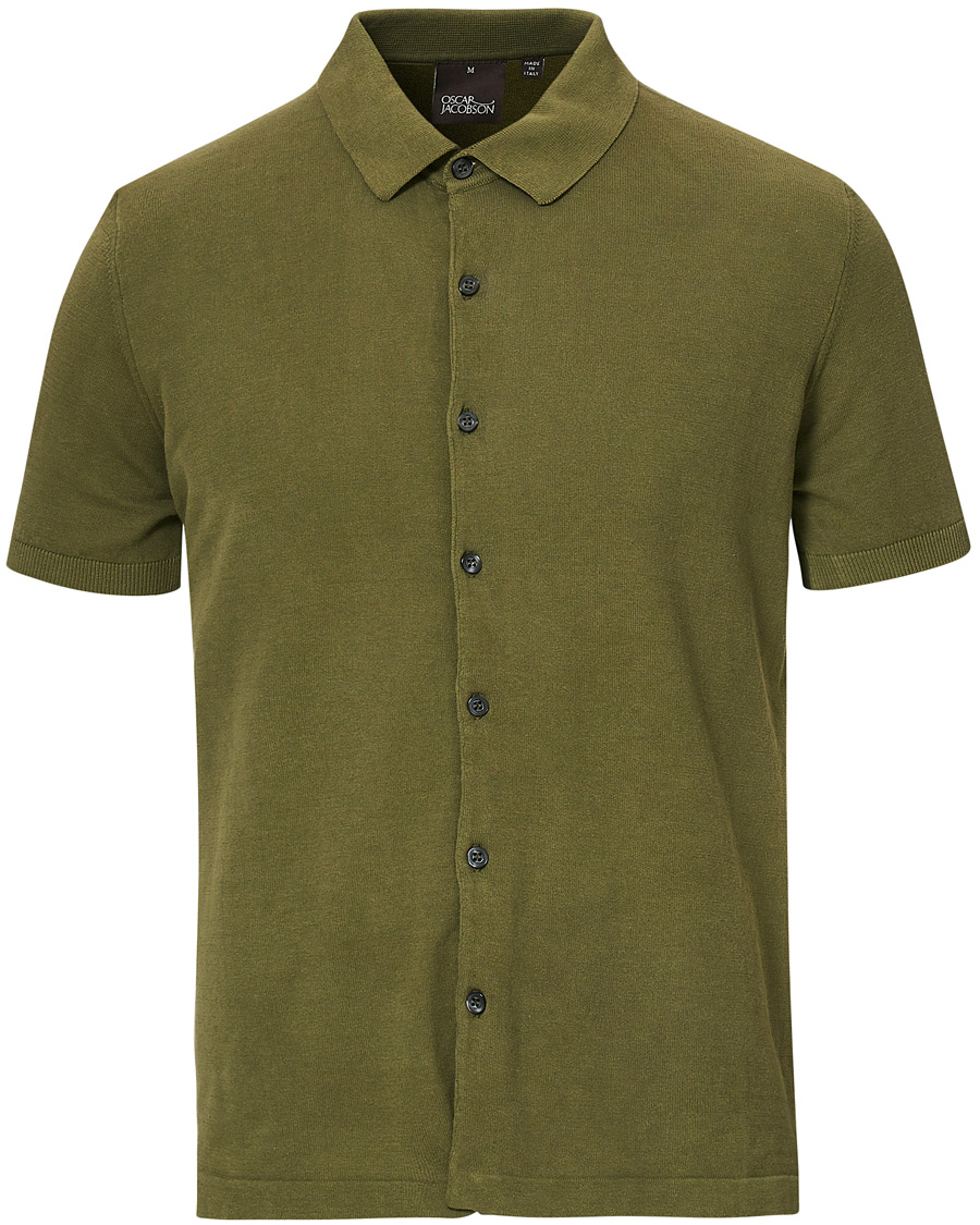 Herr | Tröjor | Oscar Jacobson | Celvin Short Sleeve Cotton Poloshirt Green