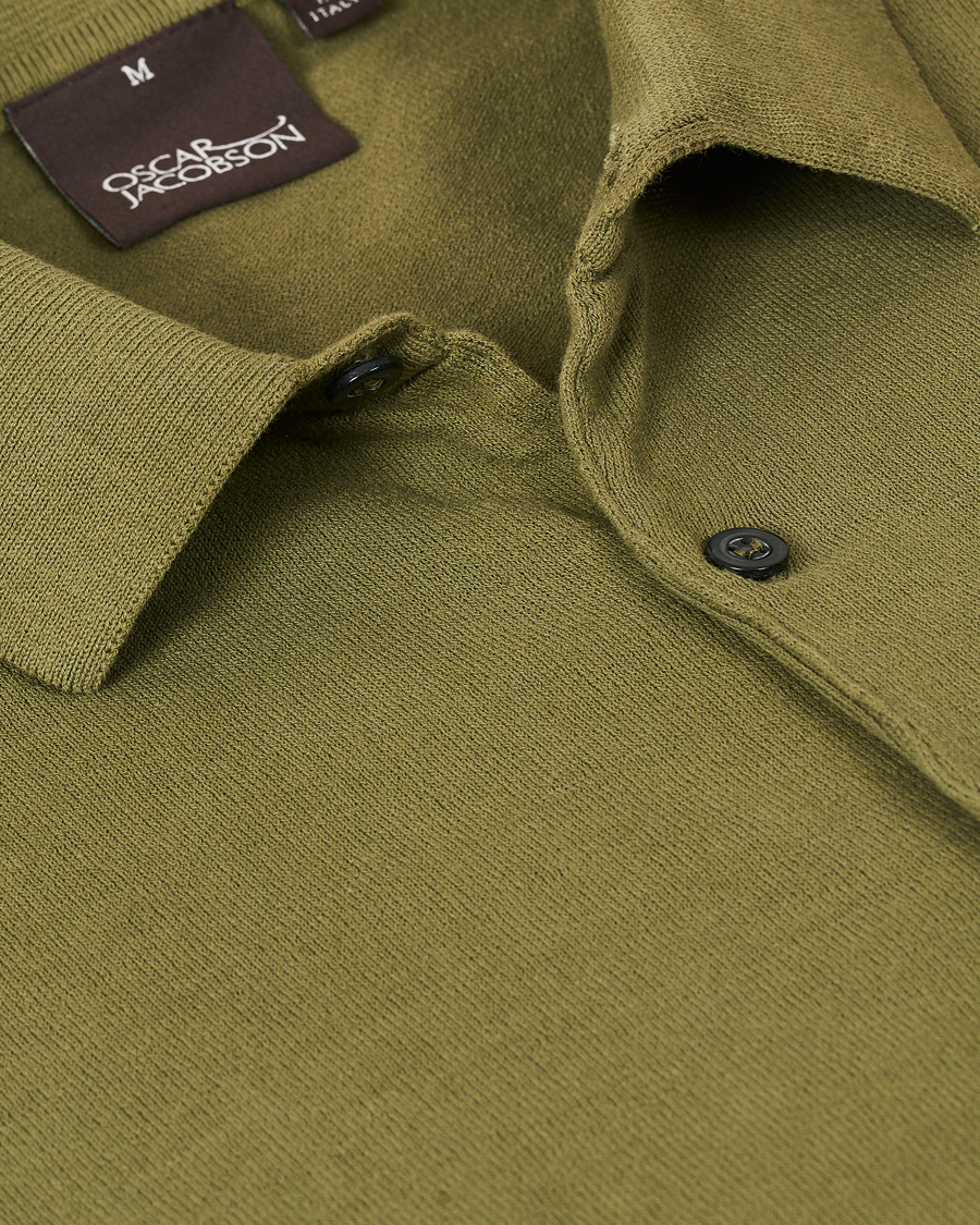 Herr | Tröjor | Oscar Jacobson | Celvin Short Sleeve Cotton Poloshirt Green