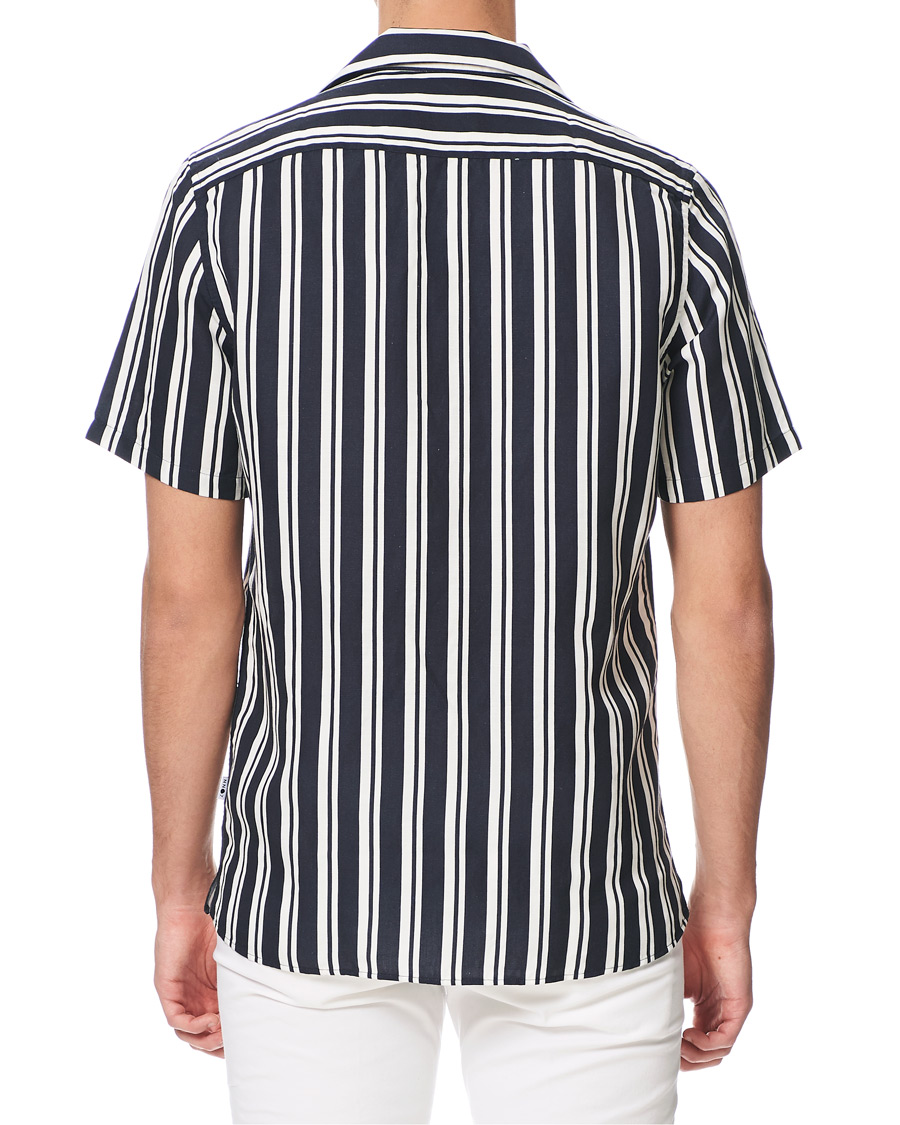 Herr | Skjortor | NN07 | Miyagi Camp Collar Short Sleeve Shirt Navy/White