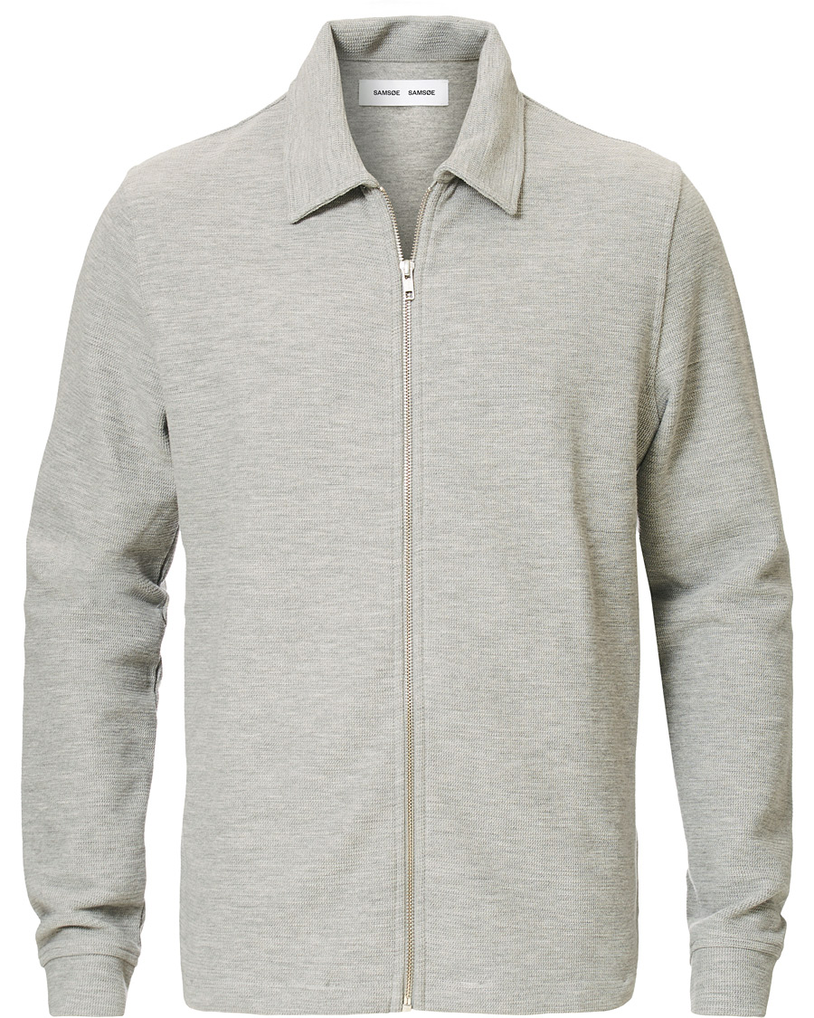 Herr | Tröjor | Samsøe Samsøe | Samsøe & Samsøe Herrskov Zip Cardigan Grey Mel