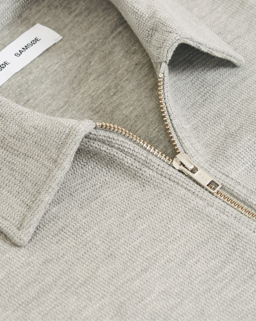 Herr | Tröjor | Samsøe Samsøe | Samsøe & Samsøe Herrskov Zip Cardigan Grey Mel