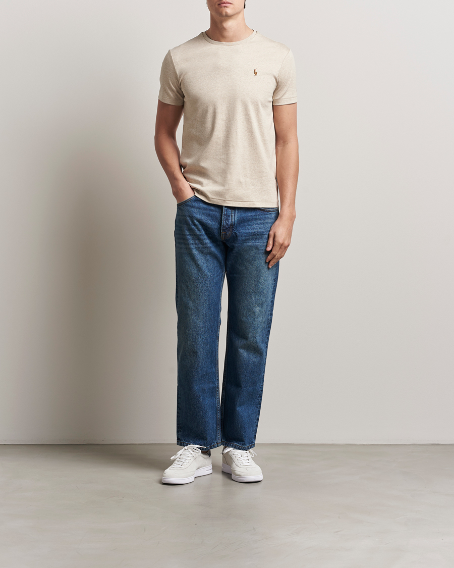 Herr | T-Shirts | Polo Ralph Lauren | Luxury Pima Cotton Crew Neck T-Shirt Dune Heather